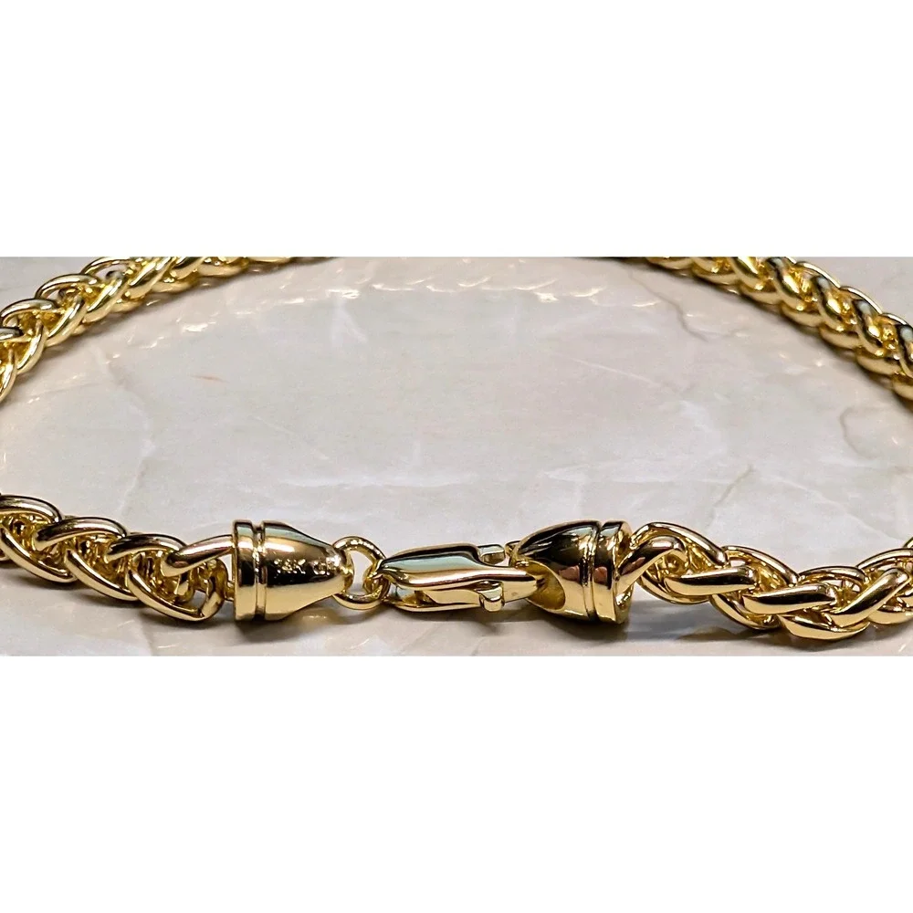 New 14K GF Gold Filled Wheat Chain Bracelet 7.25